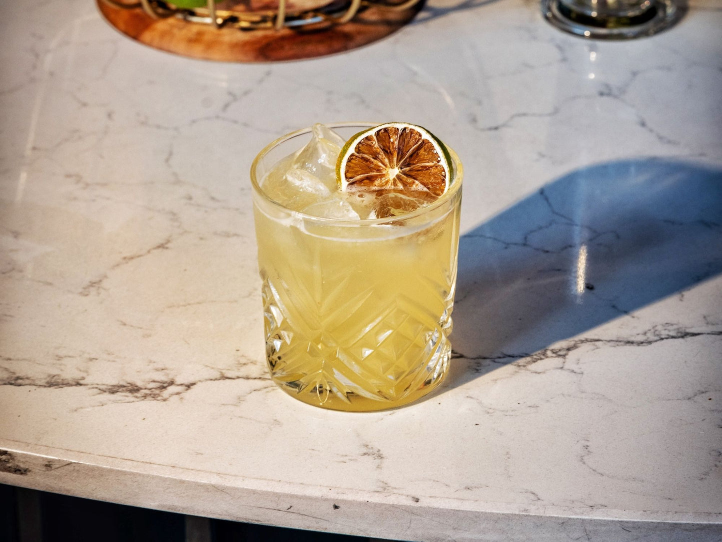 Leve Tommy's Margarita garnished with a lime wheel